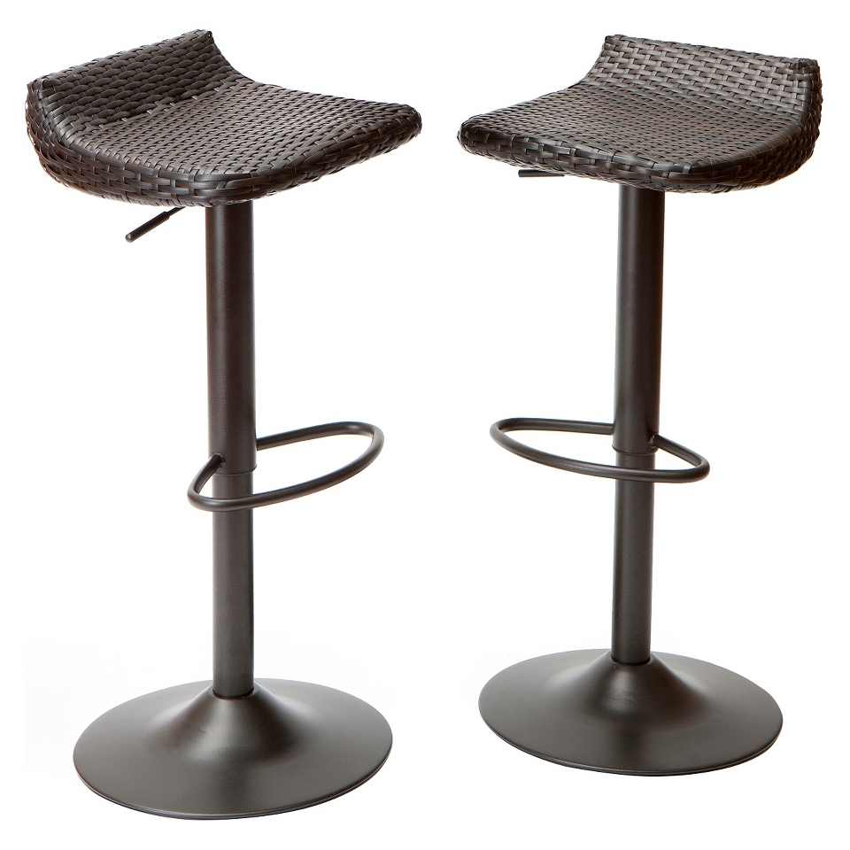 RST Brands 22 Deco Wicker Barstool Set   Espresso