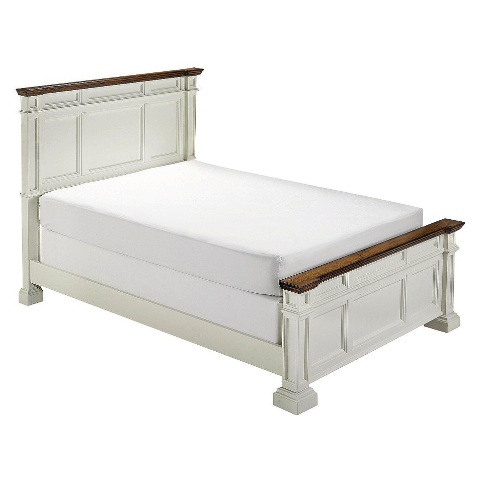 Americana Bed   White/Distressed Oak (King)