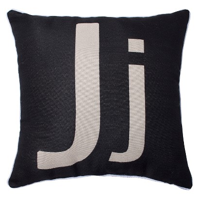 Pillow Perfect Monogram Throw Pillow - Black