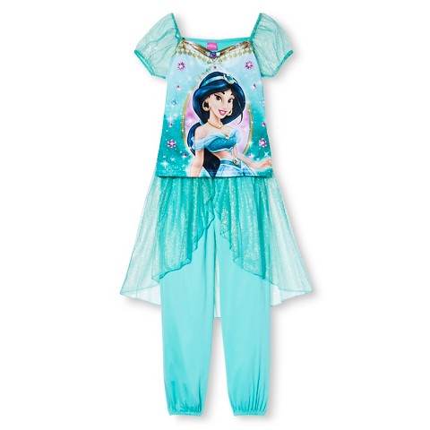 Girls' Disney Princess Jasmine Nightgown - Teal : Target