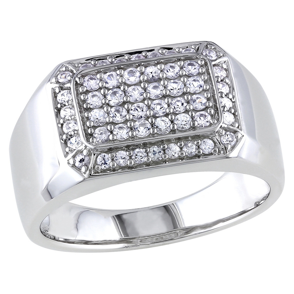 Mens Allura 5/8 CT. T.W. White Sapphire Ring in Sterling Silver