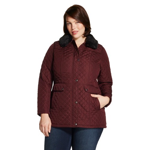 Women's Plus Size Quilted Barn Coat w. Faux Fur - Casual | eBay