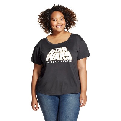 Women's Star Wars Episode VII Logo Tee Vintage Black