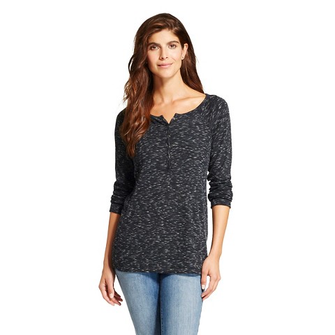 Women's Ribbed Henley Top - Merona™ : Target