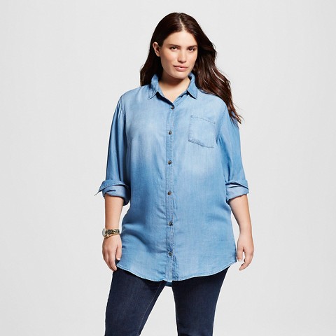 Women's Plus Button-down Tunic - Ava & Viv : Target