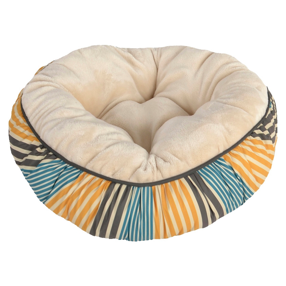 Pet Bed Bb Small Round Pattern/Solid Asst