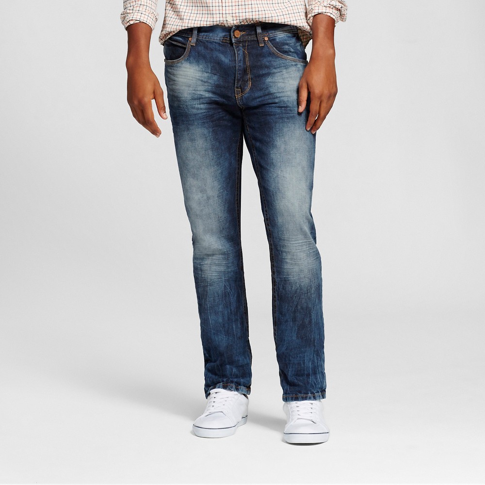 Men's Slim Fit Jeans 33x32 Dark High Contrast - Standard and Grind, Ink ...