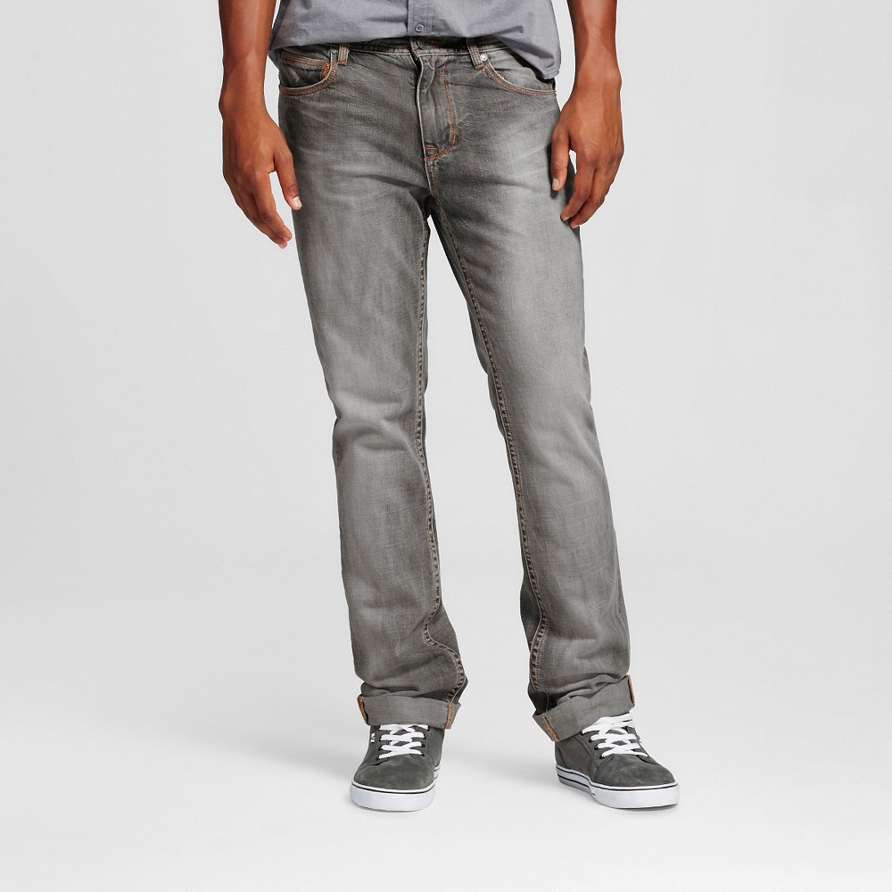 Men's Slim Fit Jeans 36x32 Grey Process With Crinkle - Standard and ...