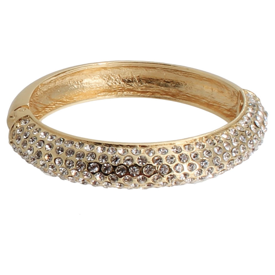 Bangle Bracelet with Stones   Gold (2.25 ID)