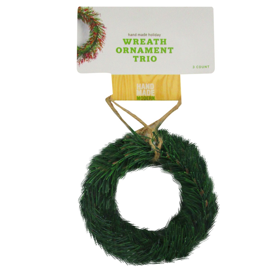 HAND MADE MODERN WREATH ORNAMENT TRIO