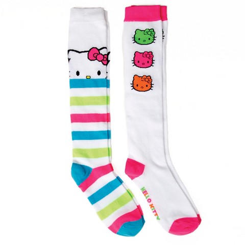 Hello Kitty Girls' 2-Pack Knee Hi Socks White 3-10 : Target