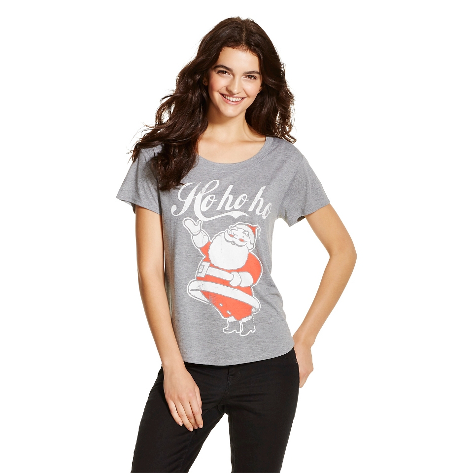 Womens Fifth Sun Ho Ho Ho Graphic Tee Heather Grey