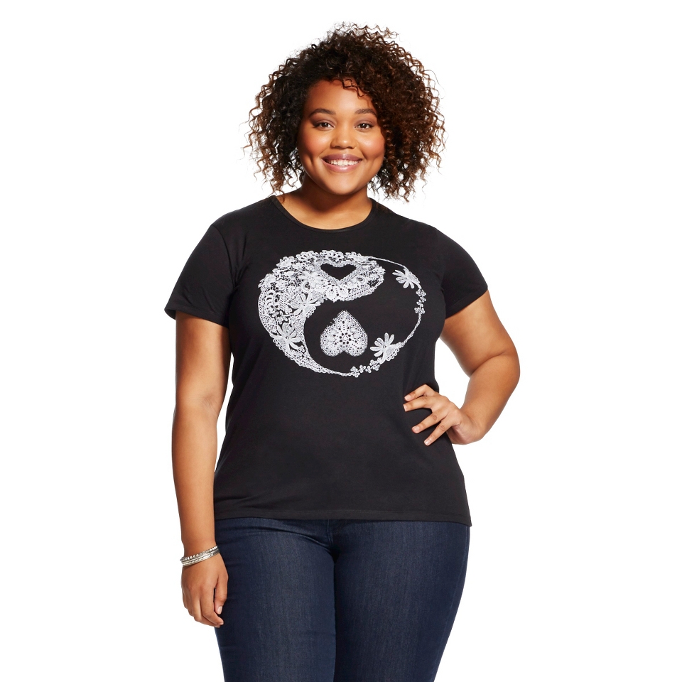 Yin Yang Plus Size Graphic Tee Black   Fifth Sun