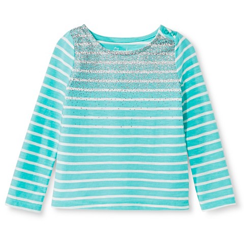 Toddler Girls' Long Sleeve T-Shirt Blue - Cherokee¨ : Target