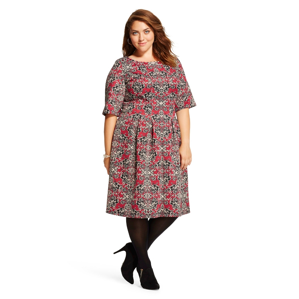 Womens Plus Size Printed Scuba Dress   Melonie T