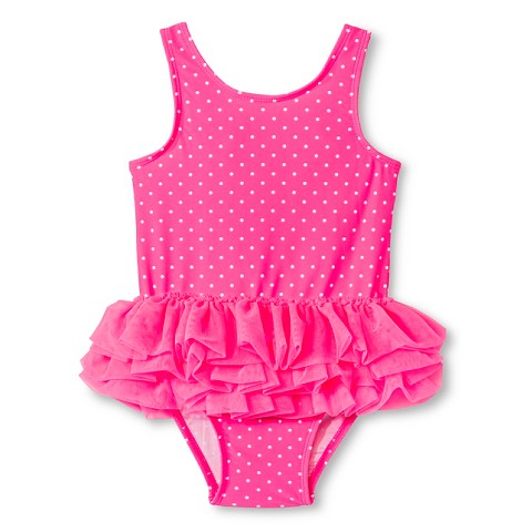 Toddler Girls' 1-Piece Polka Dot Tutu Swimsuit -... : Target