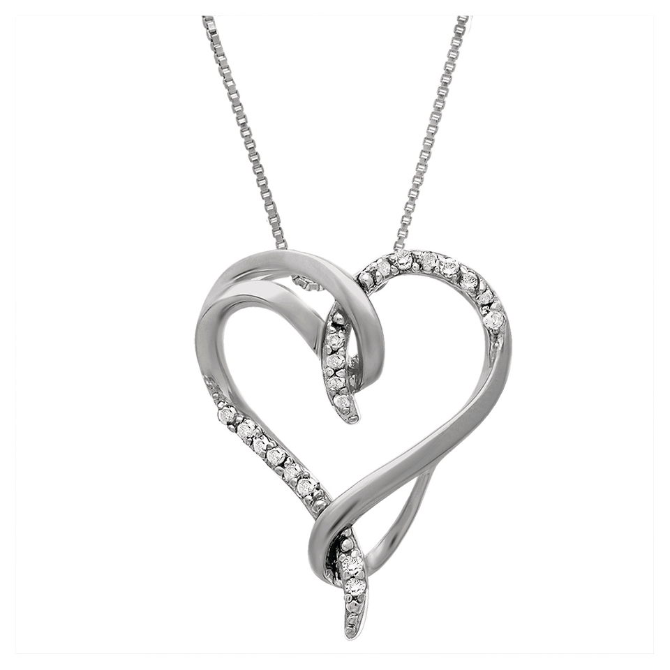 10 CT. T.W. Diamond Heart Pendant Necklace in Sterling Silver