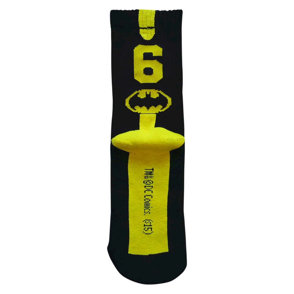 Batman Boys Number Print Uniform Athletic Crew Socks Black M