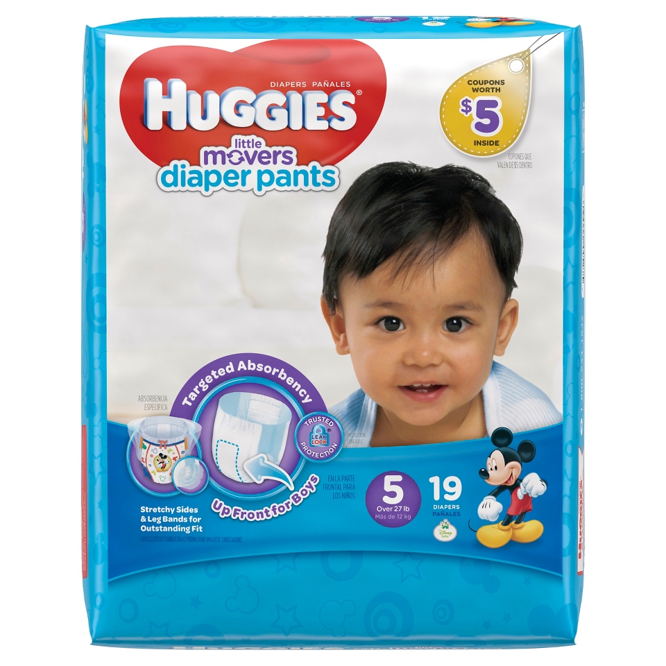 Huggies Little Movers Diaper Pants for Boys Size 5 (19 Count)