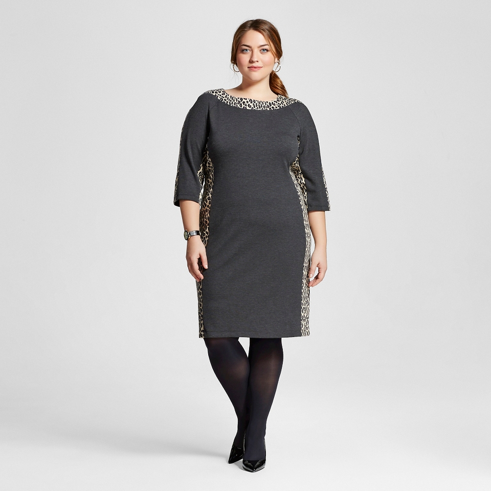 Womens Plus Size A Line Dress with Animal Print   Melonie T