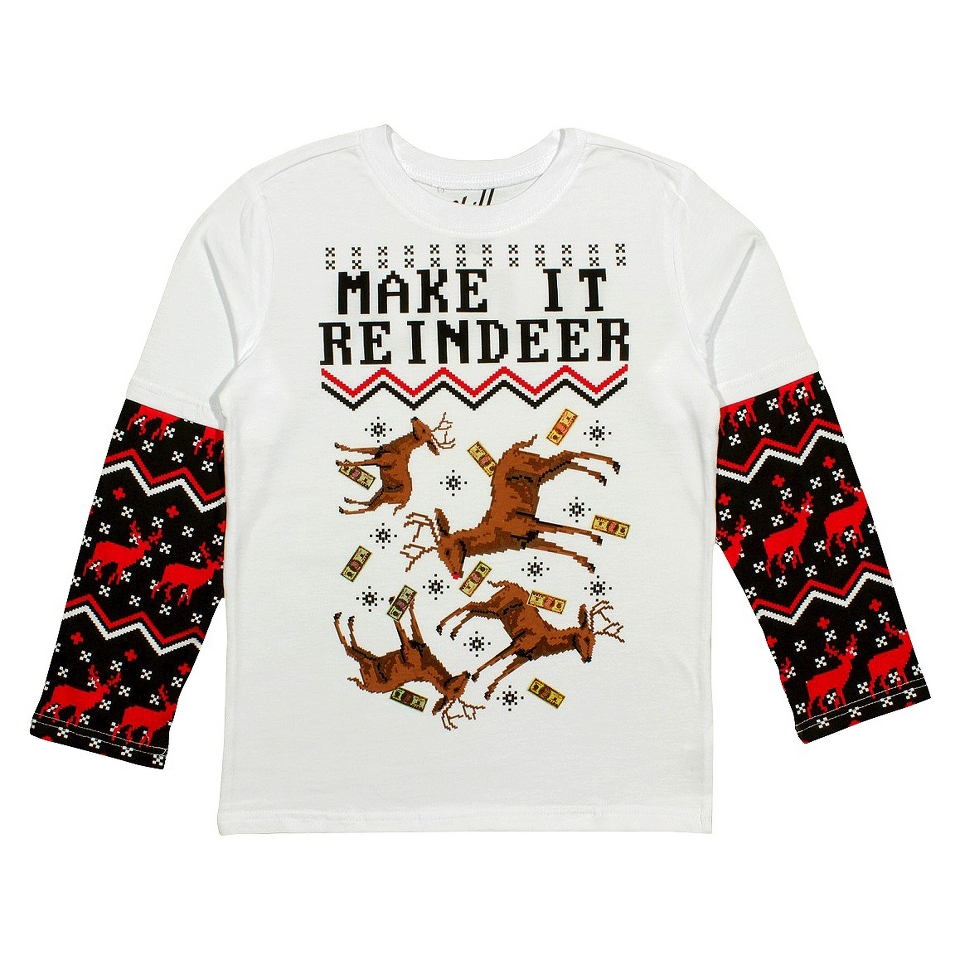 Boys Humorous Make It Reindeer Long Sleeve Tee