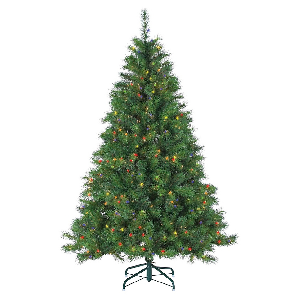 Ft. Pre Lit Wisconsin Spruce Christmas Tree  Multi Color Lights