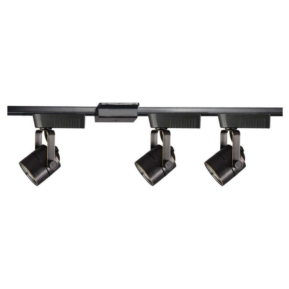 Cal Lighting Track Lighting Set with 3 Track Heads   Dark Bronze