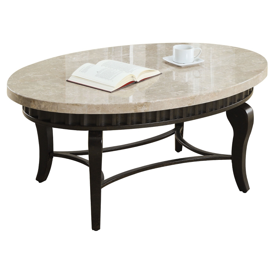 Acme Lorencia Coffee Table   White Marble & Black