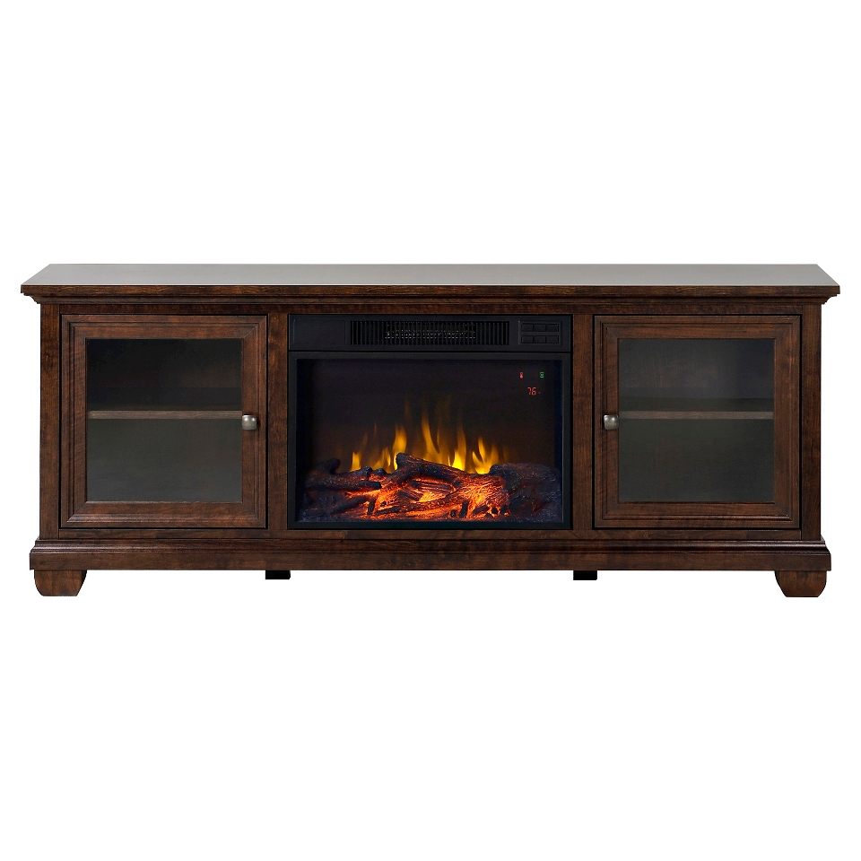 Verona 67 in. Wide Media Fireplace in Walnut