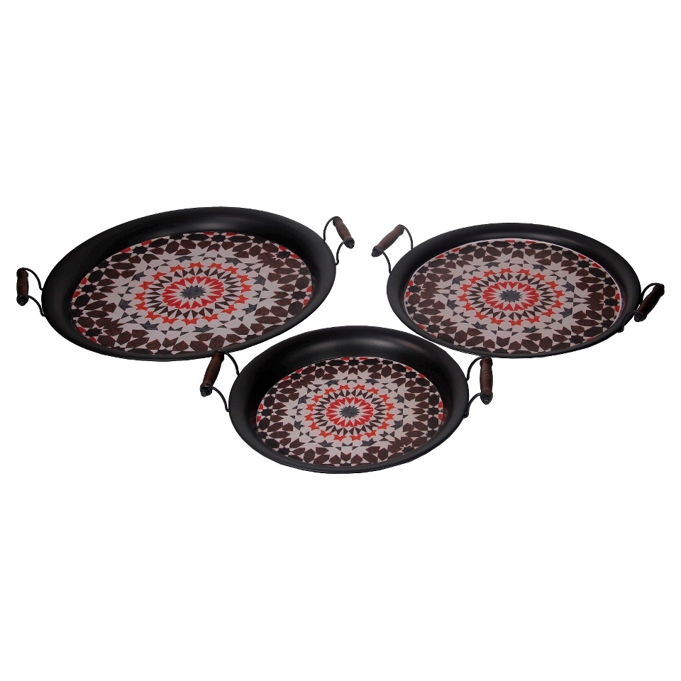 Privilege 3 Piece Iron Trays   Brown