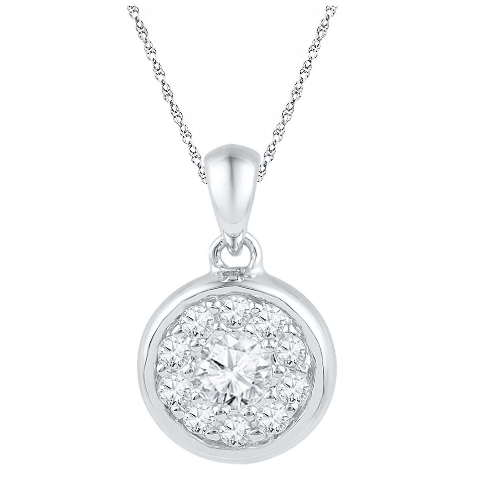 CT. T.W. White Diamond Fashion Pendant in 10K White Gold