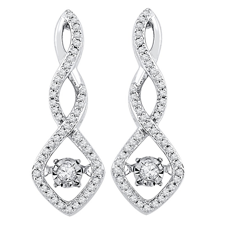 CT. T.W. White Diamond Infinity Earring in 10K White Gold