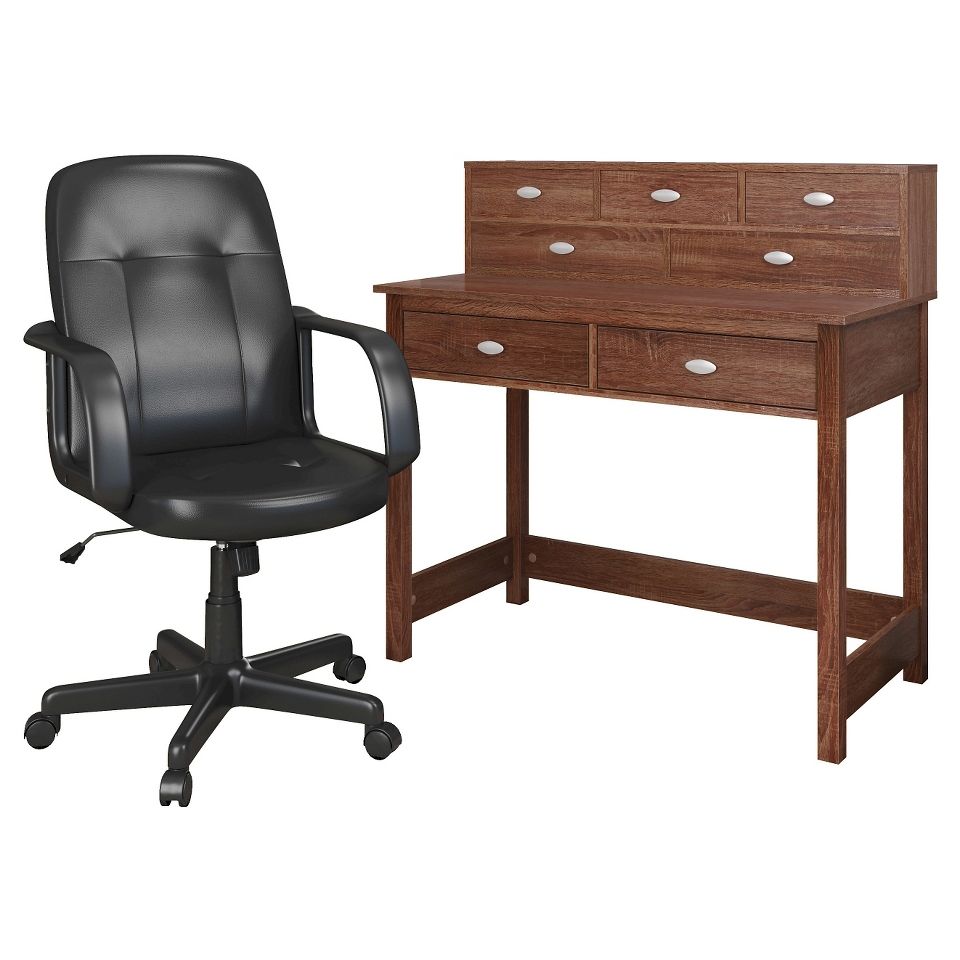 CorLiving Folio 2pc Desk and Office Chair Set   Warm Oak