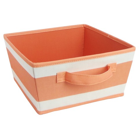 Striped Fabric Bin Small Coral - Pillowfort