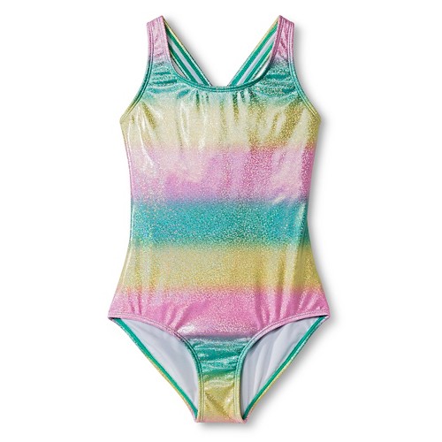 Girls' Plus Size Ombre Design One Piece Swimsuit Rainbow - Circo | eBay