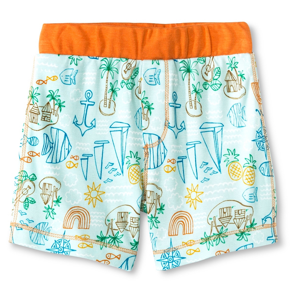 Baby Nay Fish at Sea Pull Up Shorts   Turquoise