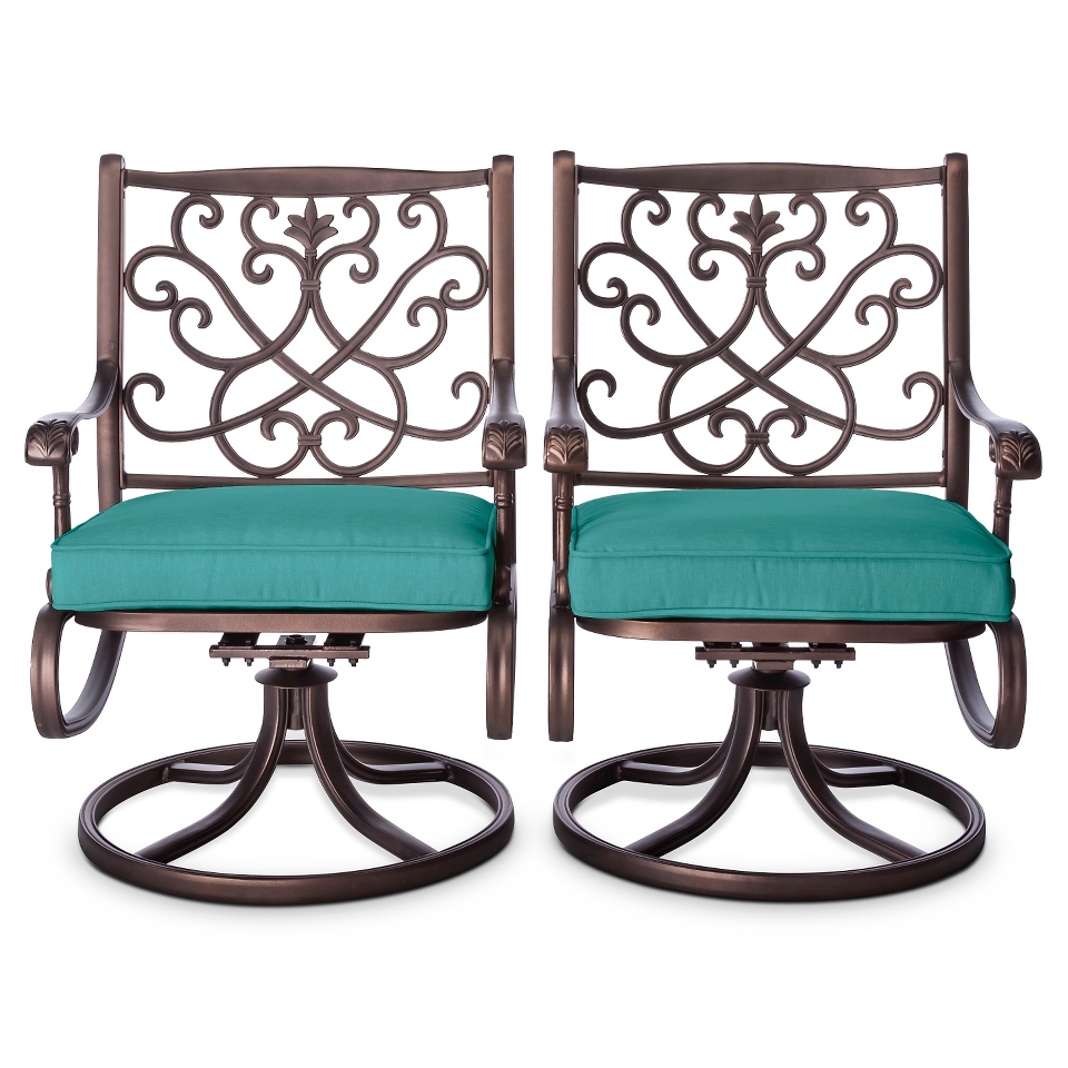 Threshold Folwell Cast Aluminum Swivel Dining Chairs (2pk)