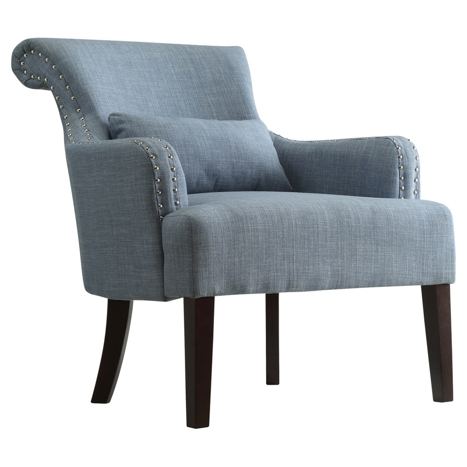 Monroe Rolled Back Arm Chair   Blue