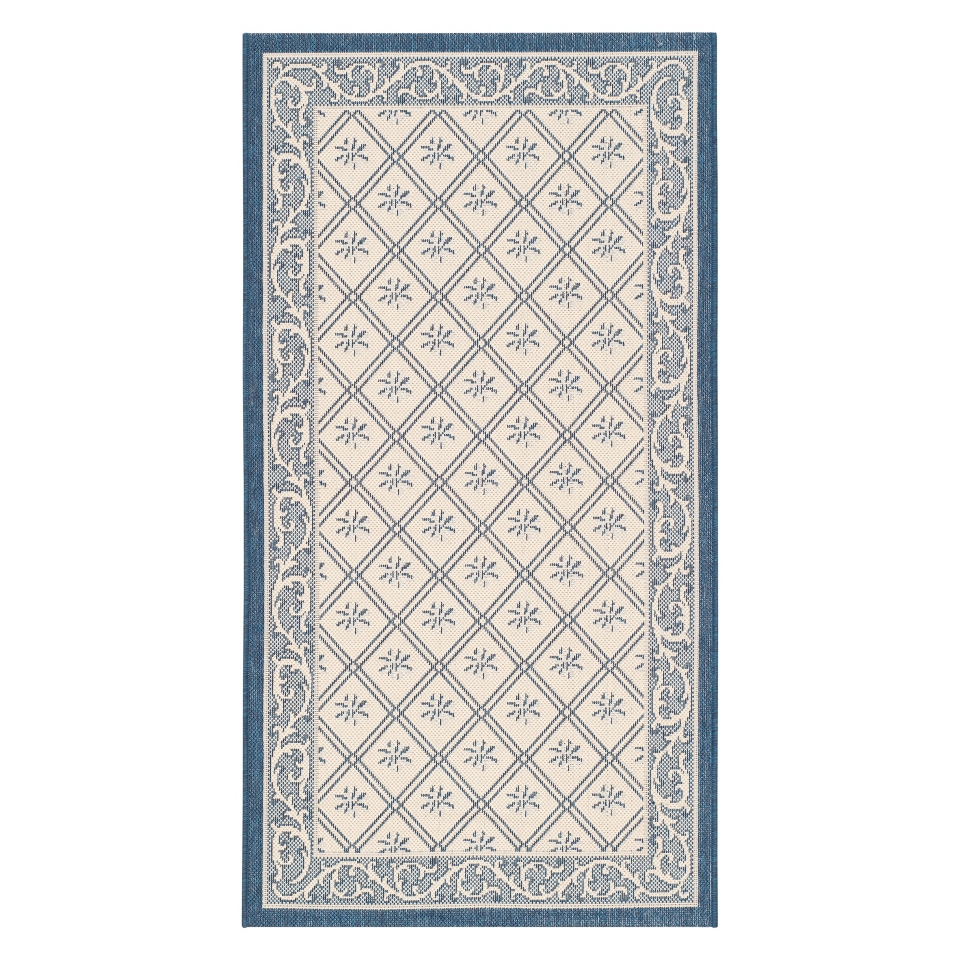 Safavieh Marseilles Outdoor Rug   Beige / Navy