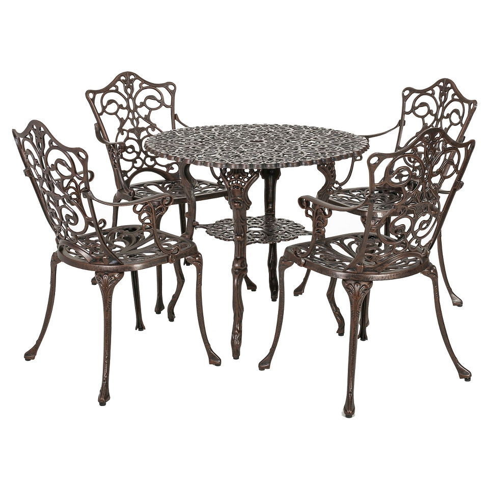 Christopher Knight Home Lauren 5 piece Cast Aluminum Patio Dining Set