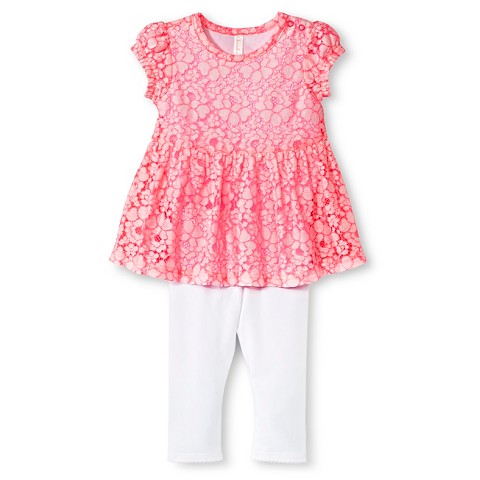 Cherokee® Baby Girls' Lace Peplum Bodysuit and L... : Target