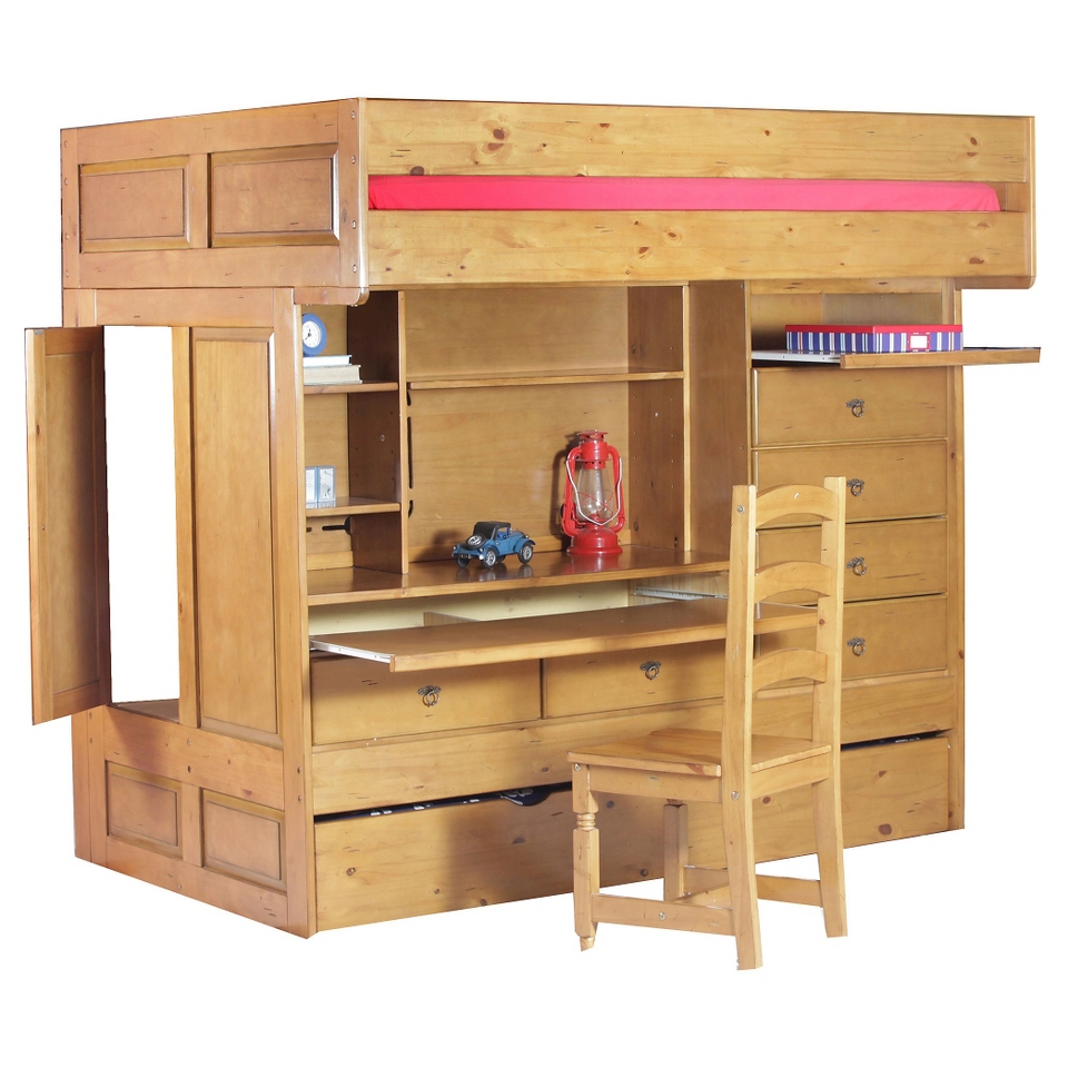 Wyatt Kids Bunk Bed   Brown (Twin over Twin)