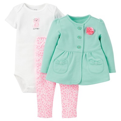 Just One You™Made by Carter's® Newborn Girls' 3 Piece Sets - Mint/Pink