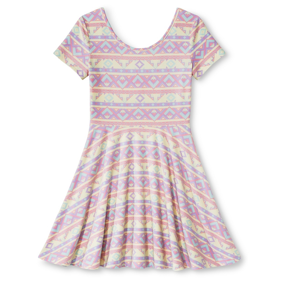 Say What Girls Tribal Design Skater Dress   Multicolored