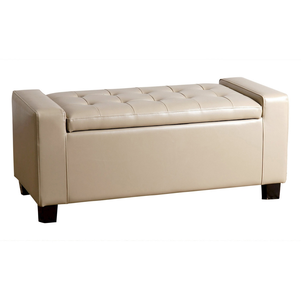 Abbyson Living Montecito Leather Storage Ottoman