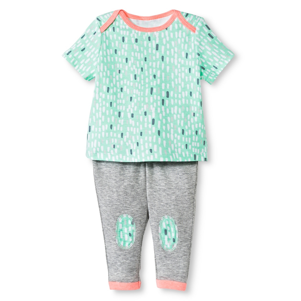 Oh Joy® Newborn 2 Piece Tee and Pant Set   Snowy Dash