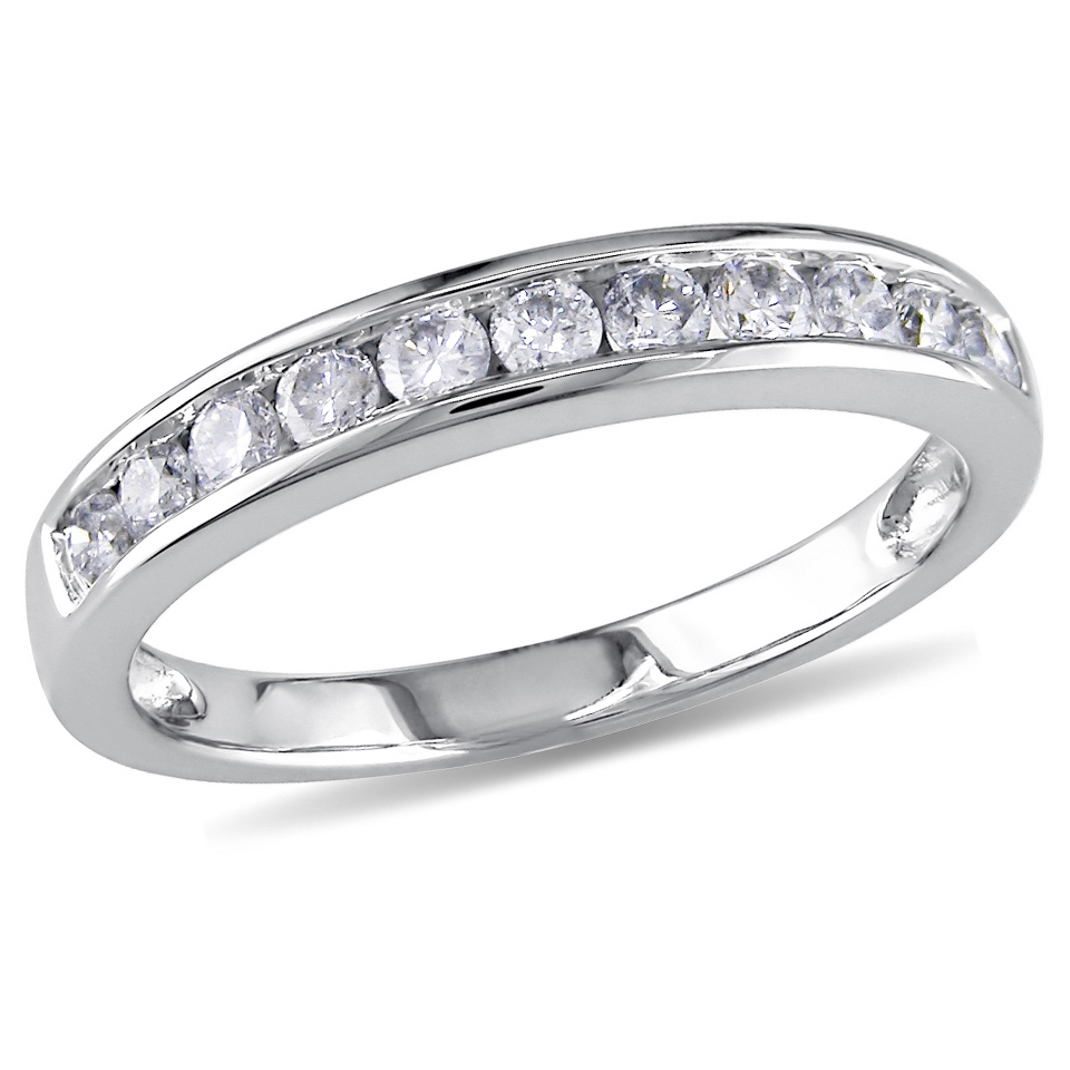 CT. T.W. Diamond Semi Eternity Ring in 10K White Gold (GH) (I2I3