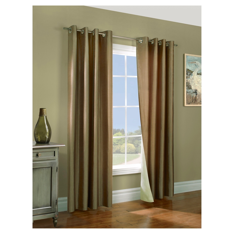 Miller Grommet Top Curtain Panel   Navy/Natural (108x96)