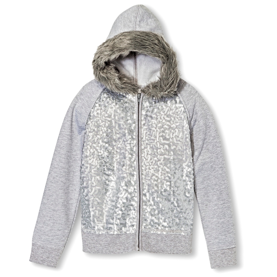 Girls Miss Chievous Fur Hood Jacket   Grey