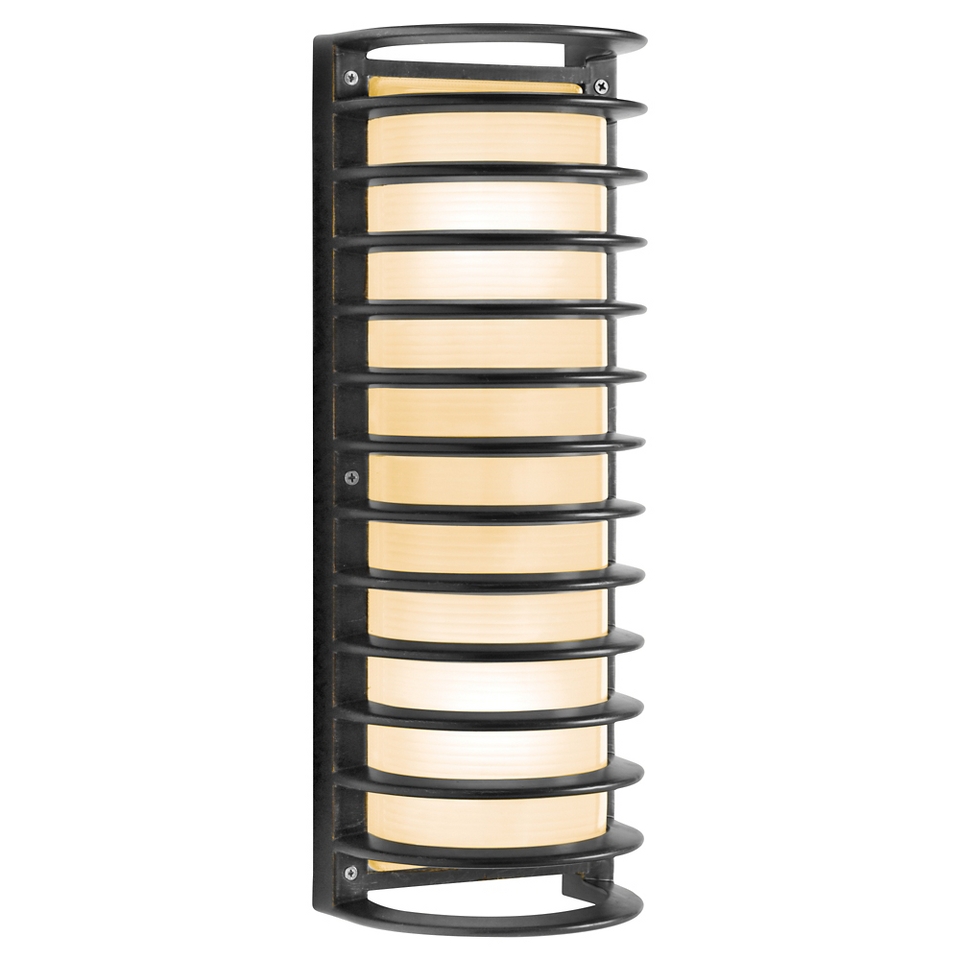 Poseidon LED Outdoor Bulkhead with Ribbed Frosted Glass Shade